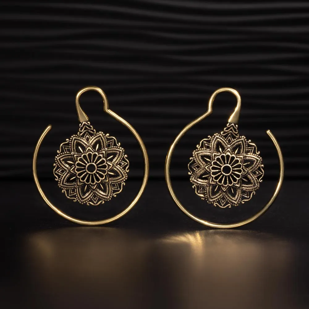 10g Mandala Brass Hanger Earrings — Price Per 2