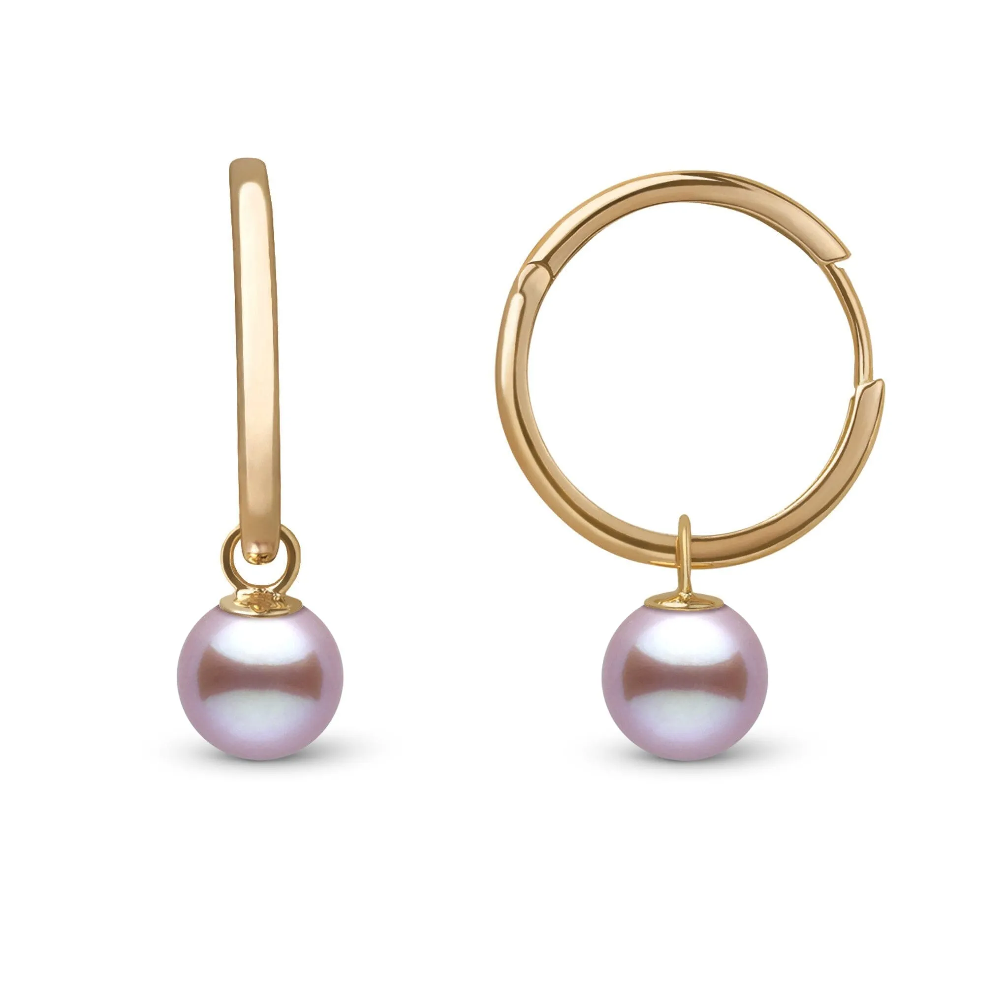 7.5-8.0 mm Lavender Freshadama Pearl Endless Hoop Earrings