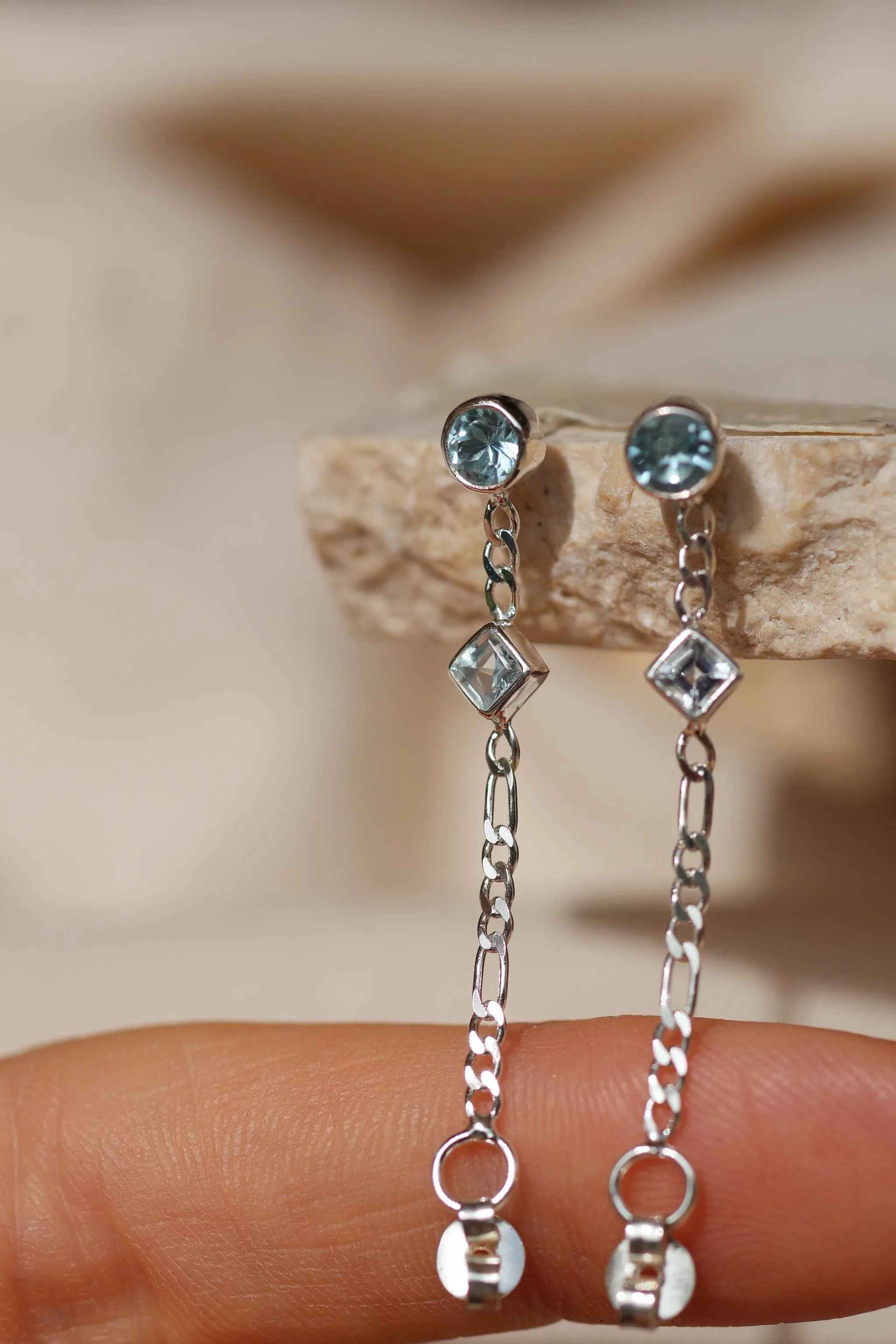 Ada Sterling Silver Blue Topaz Studs