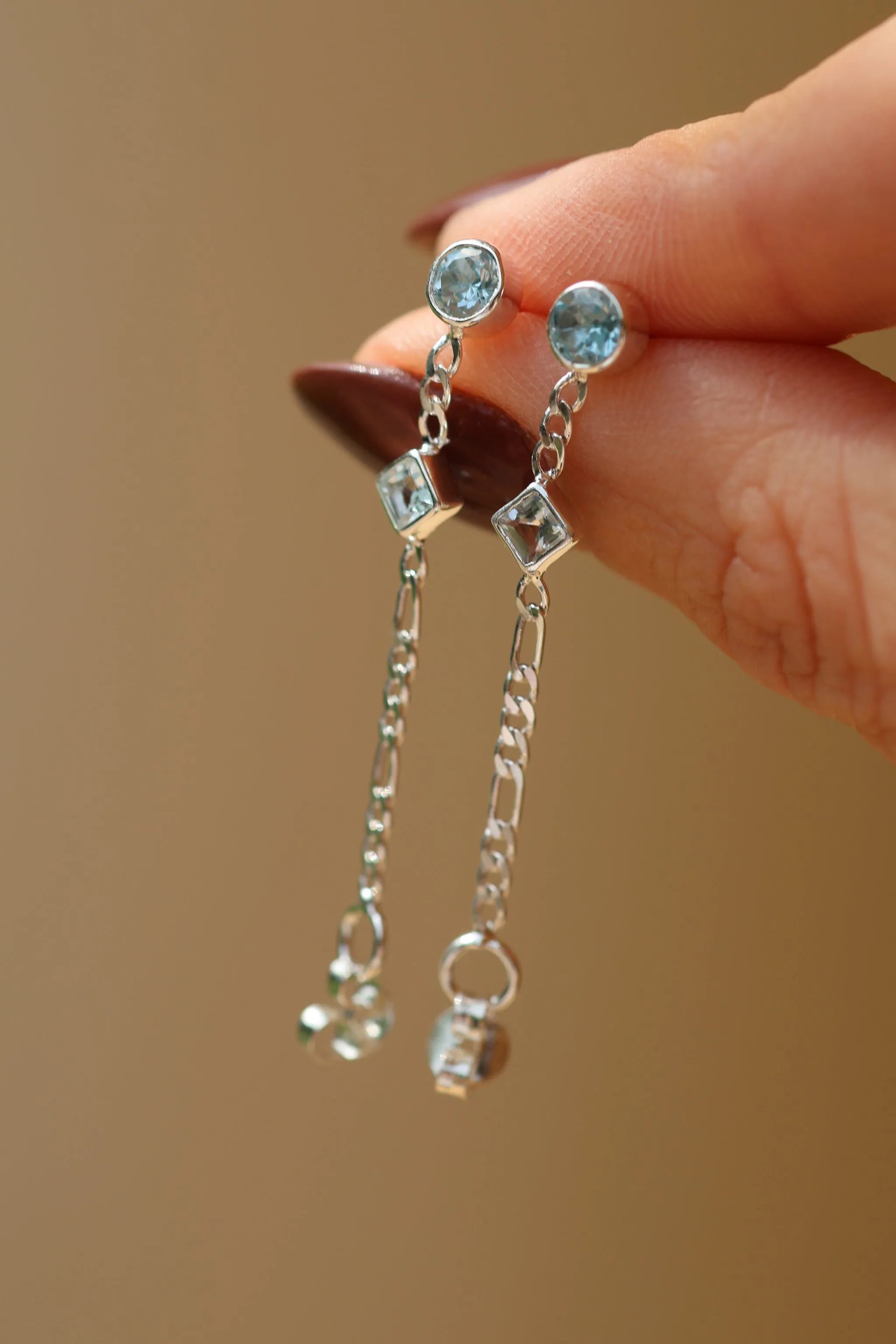 Ada Sterling Silver Blue Topaz Studs