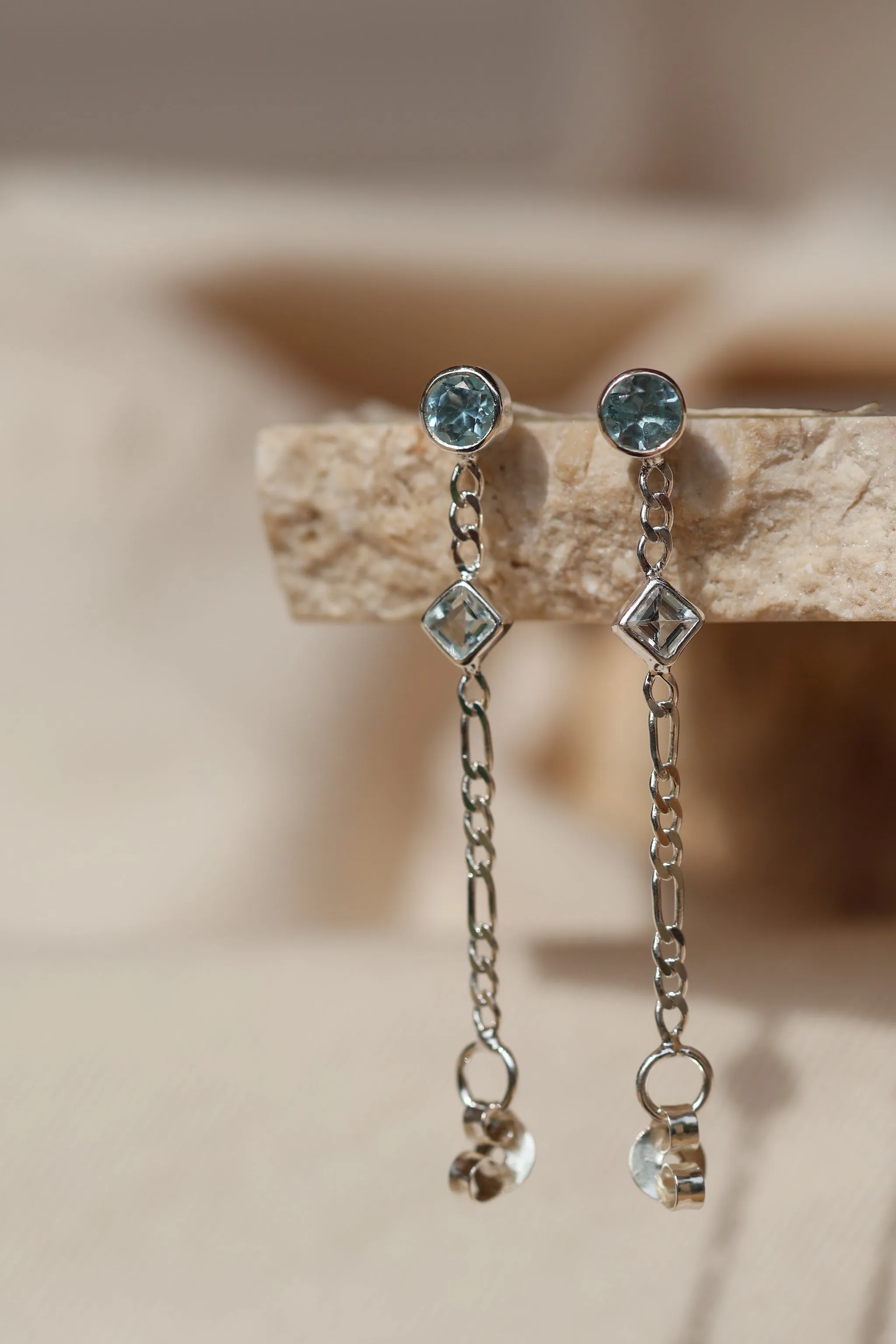 Ada Sterling Silver Blue Topaz Studs