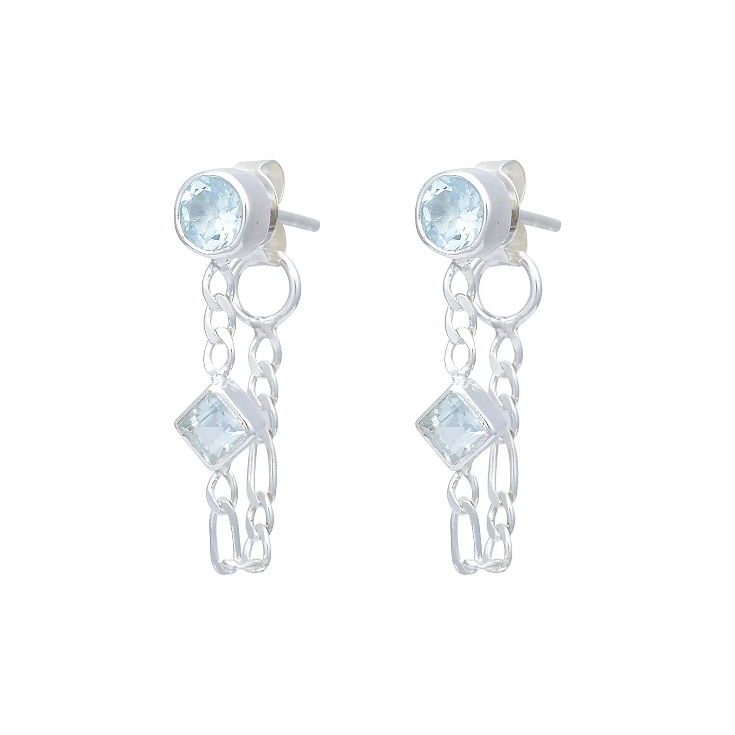 Ada Sterling Silver Blue Topaz Studs