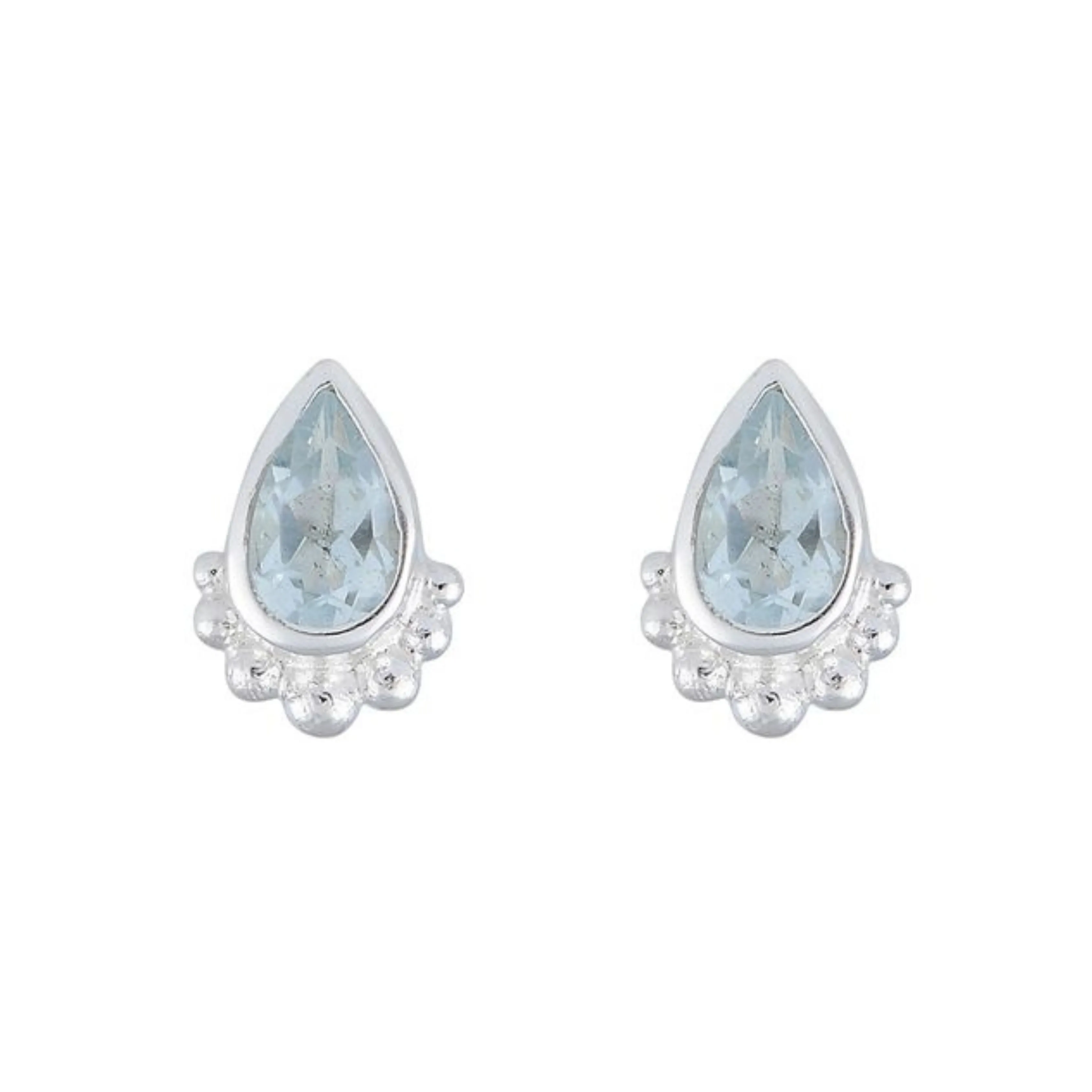 Amaya Blue Topaz Silver Studs