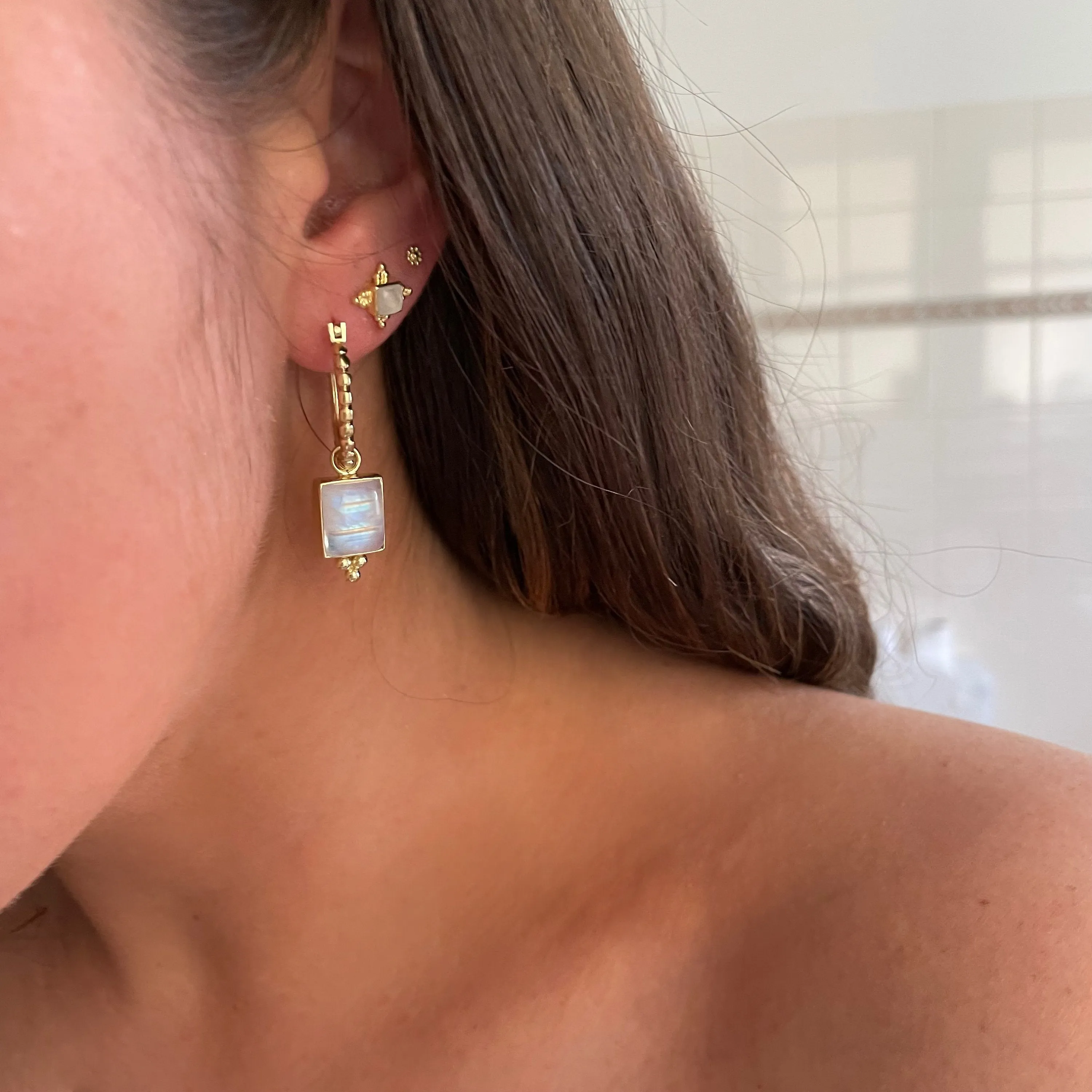 Ariella Moonstone Stud Earrings