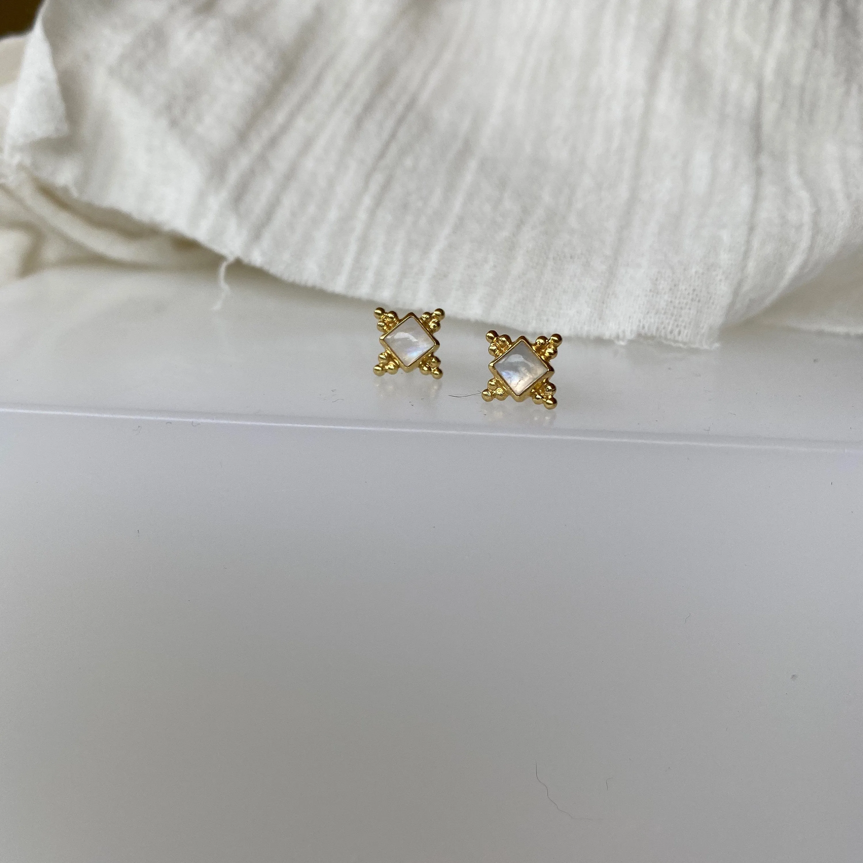 Ariella Moonstone Stud Earrings