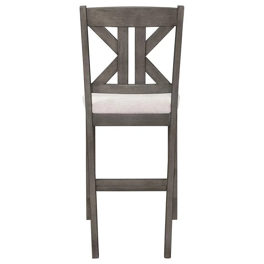 Athens - Wood Counter Chair With Cushion (Set of 2) - Barn Gray