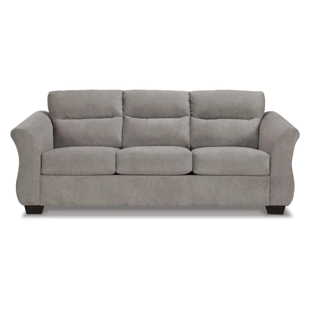 Avel 88 Inch Queen Sofa Sleeper, Curved Tapered Arms, Slate Gray Polyester By Casagear Home