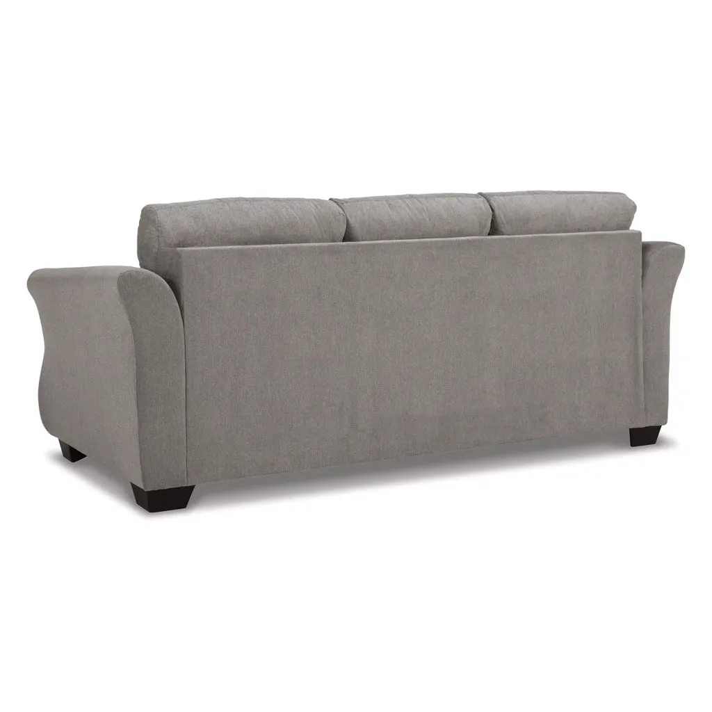 Avel 88 Inch Queen Sofa Sleeper, Curved Tapered Arms, Slate Gray Polyester By Casagear Home