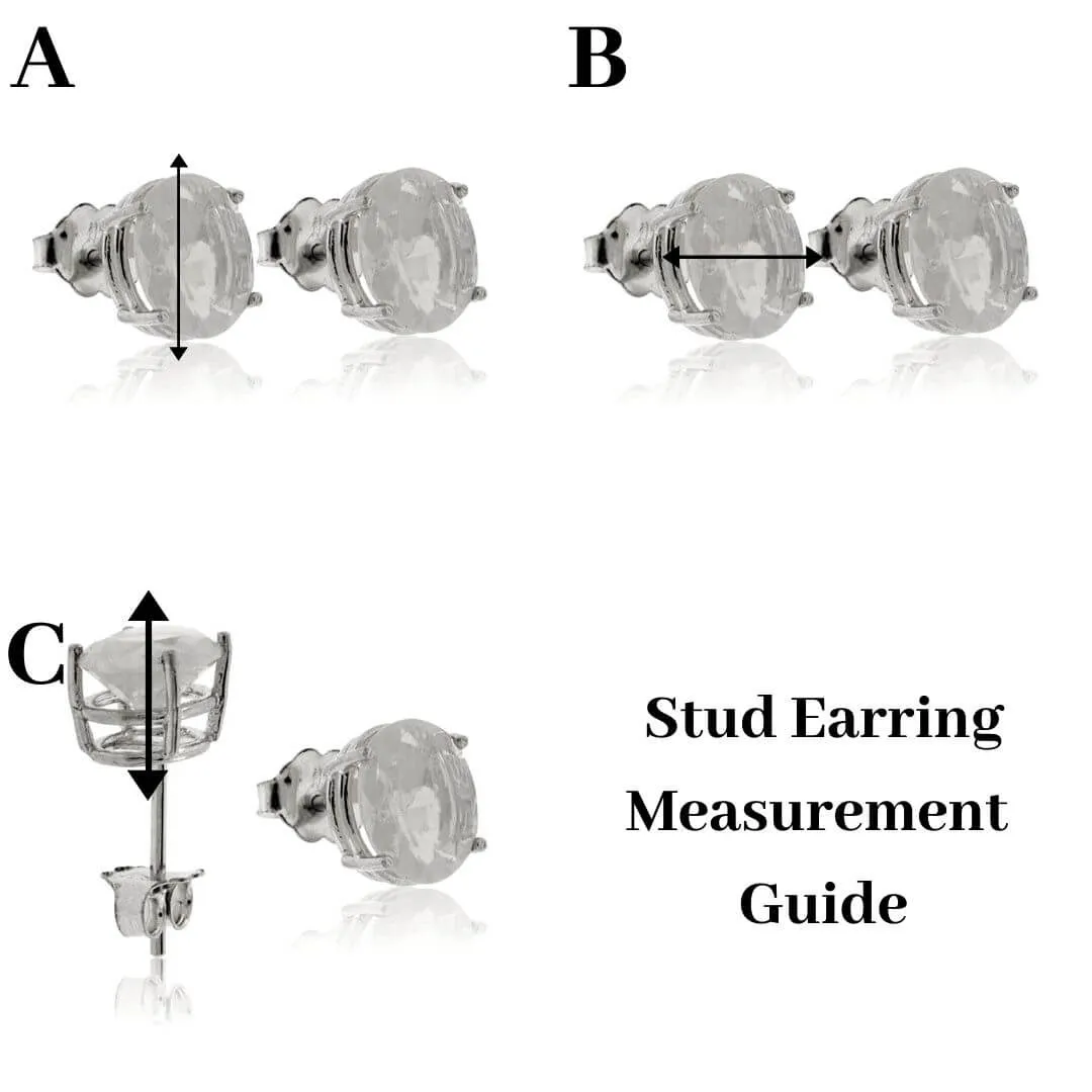 Bezel-Set 3 Round Cut Aquamarine Stud Earrings