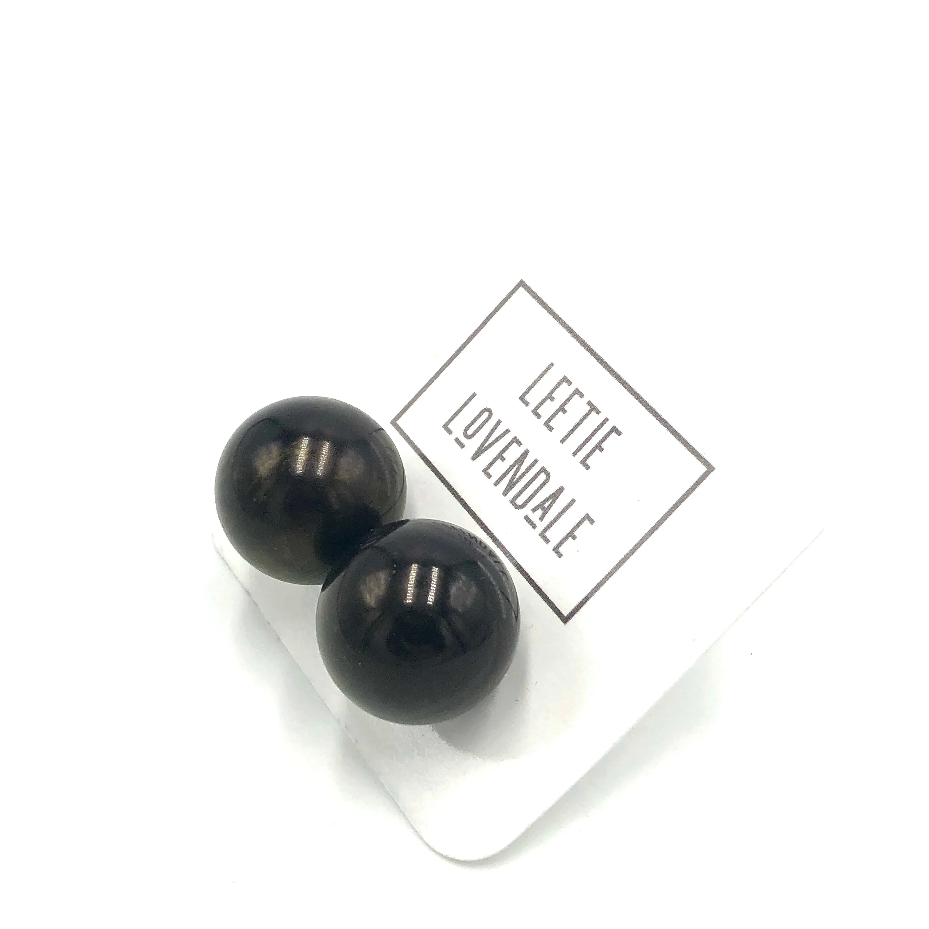 Black Mega Ball Stud Earrings