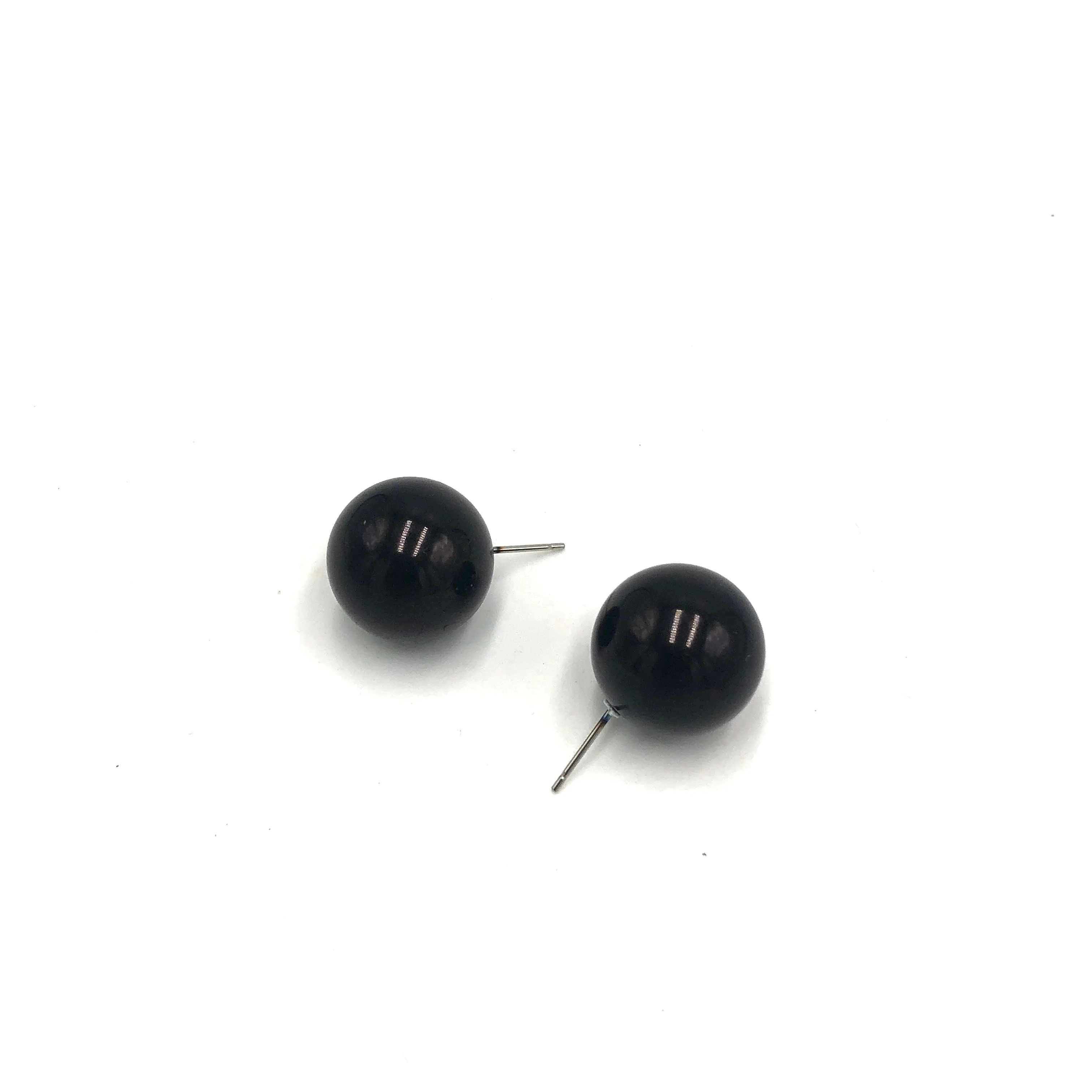 Black Mega Ball Stud Earrings