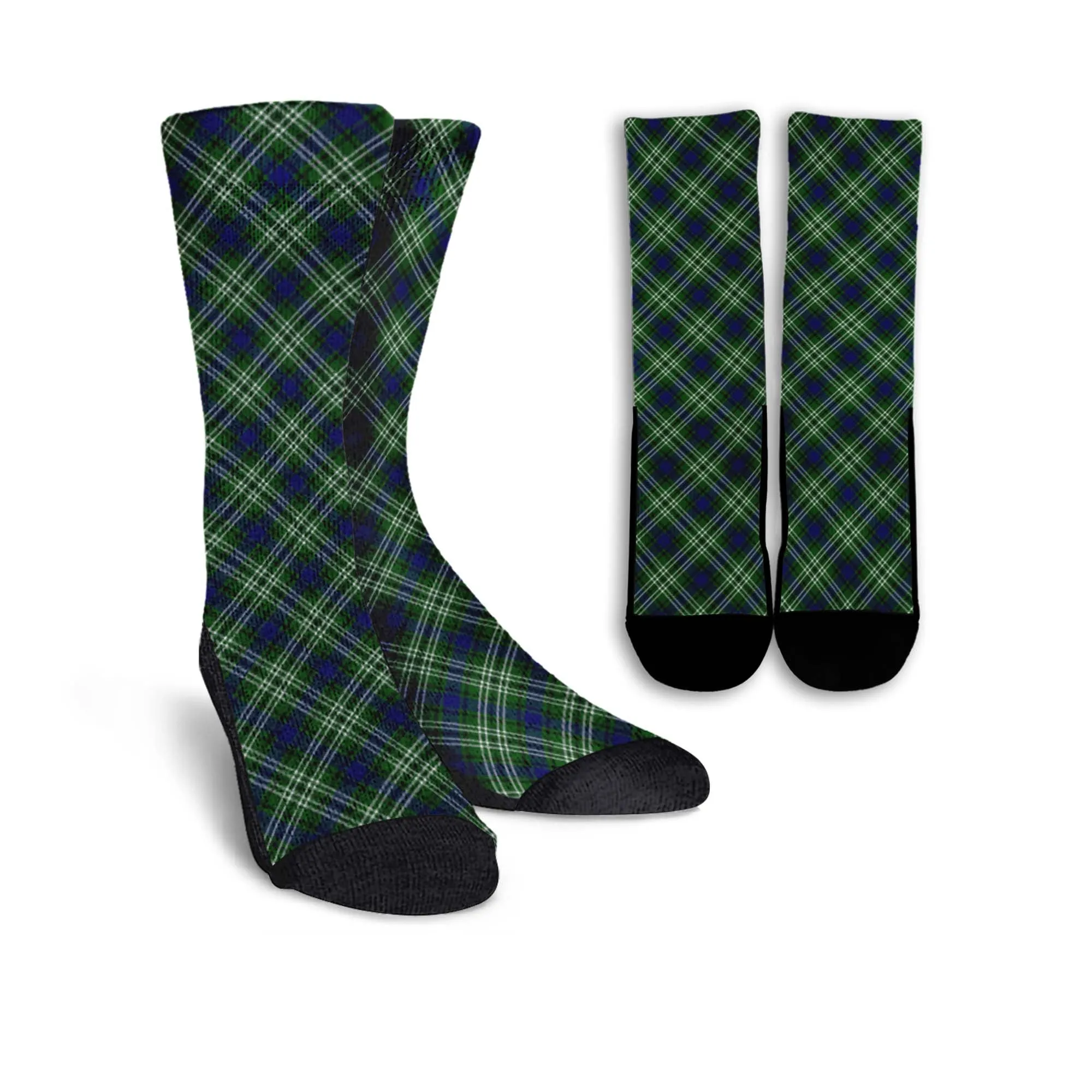 Blackadder Tartan Crew Socks Cross Tartan Style