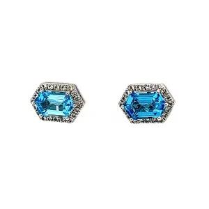 Blue and White Topaz Earrings