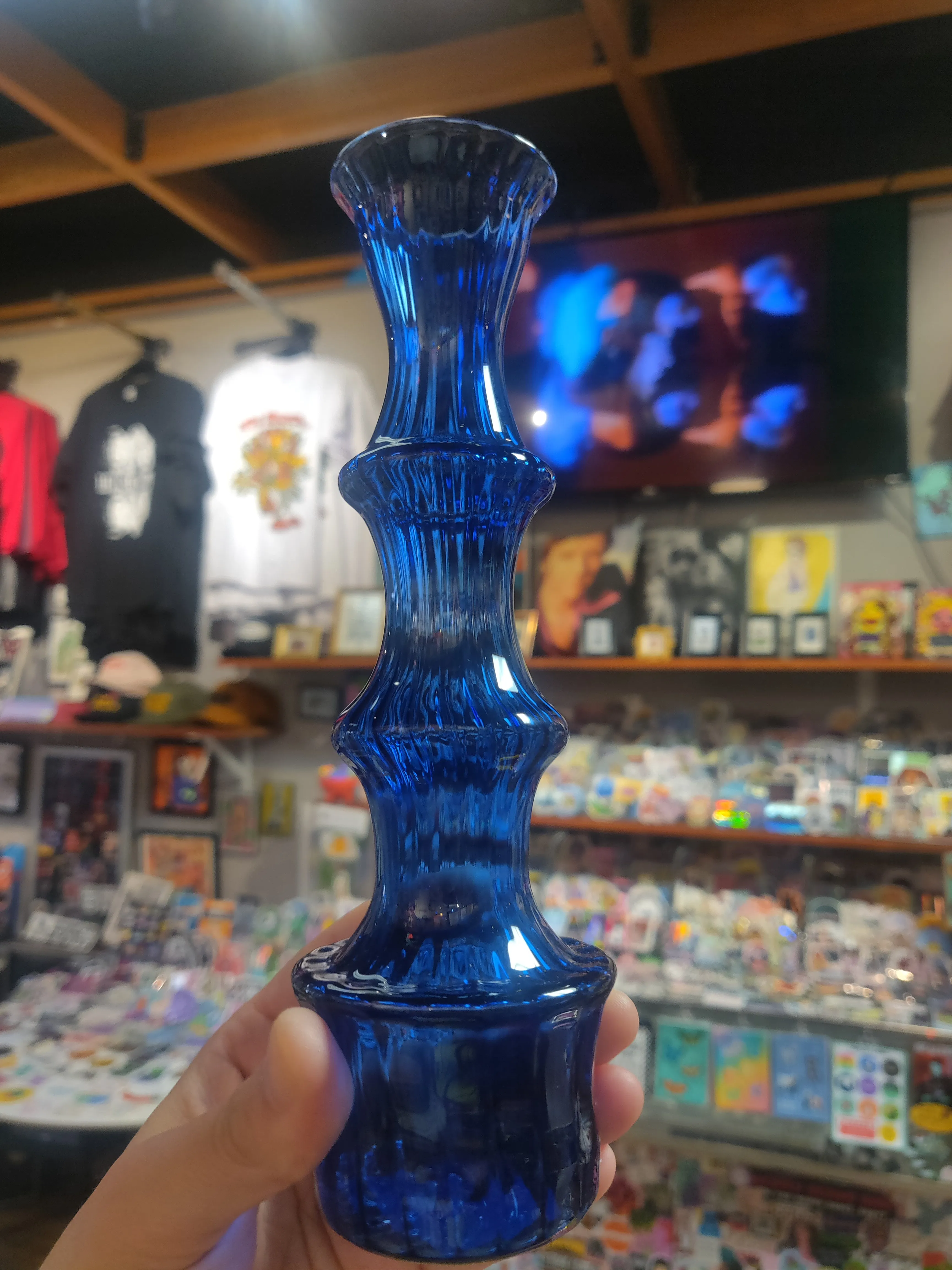 Blue Tall Blown Glass VASE by W.C. Glass