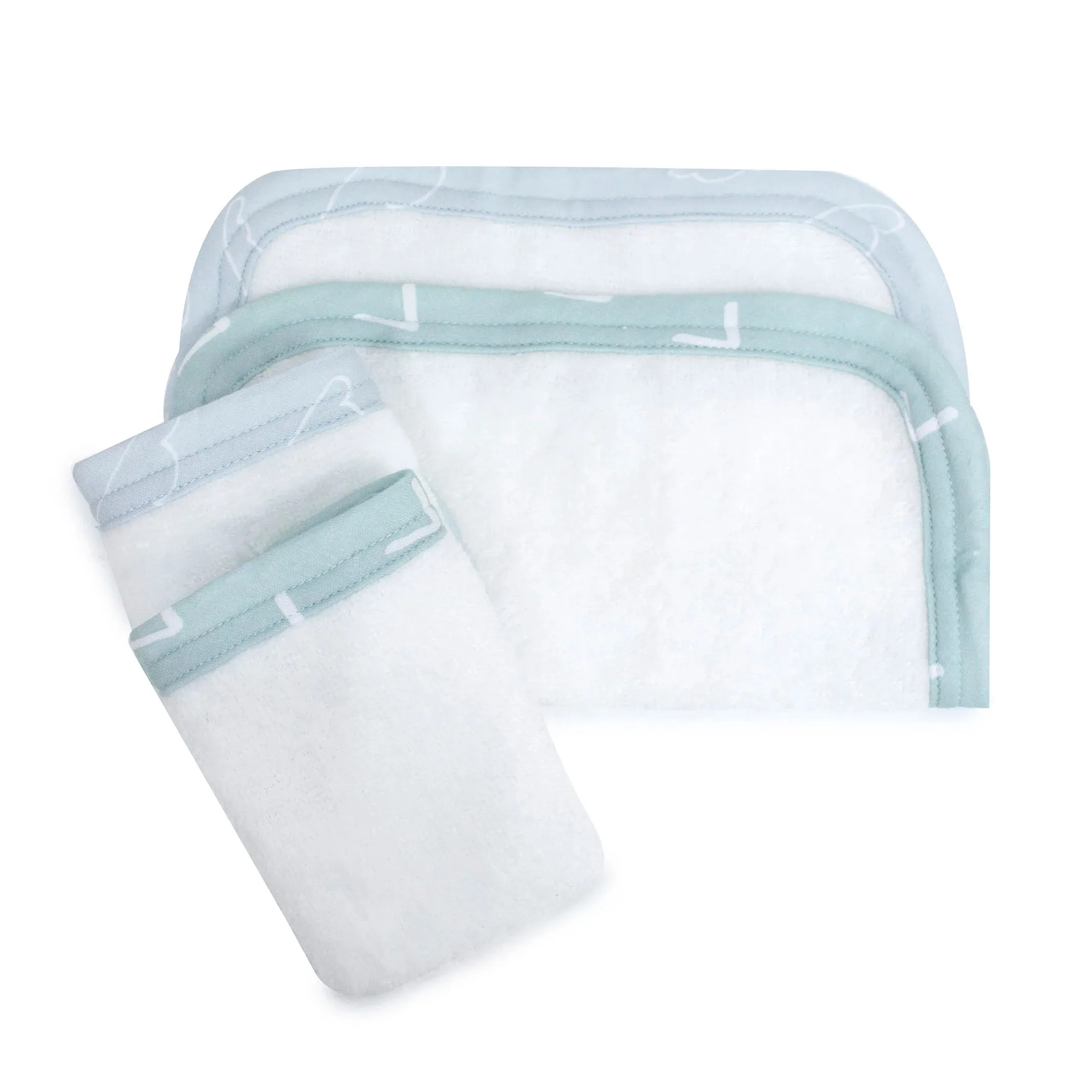 Bubba Blue Nordic 4pk Wash Cloths - Dusty Sky/Mint