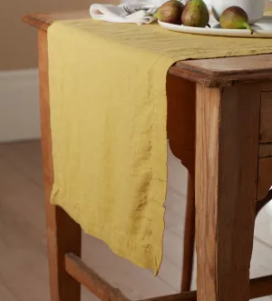 Chartreuse 100% Linen Table Runner