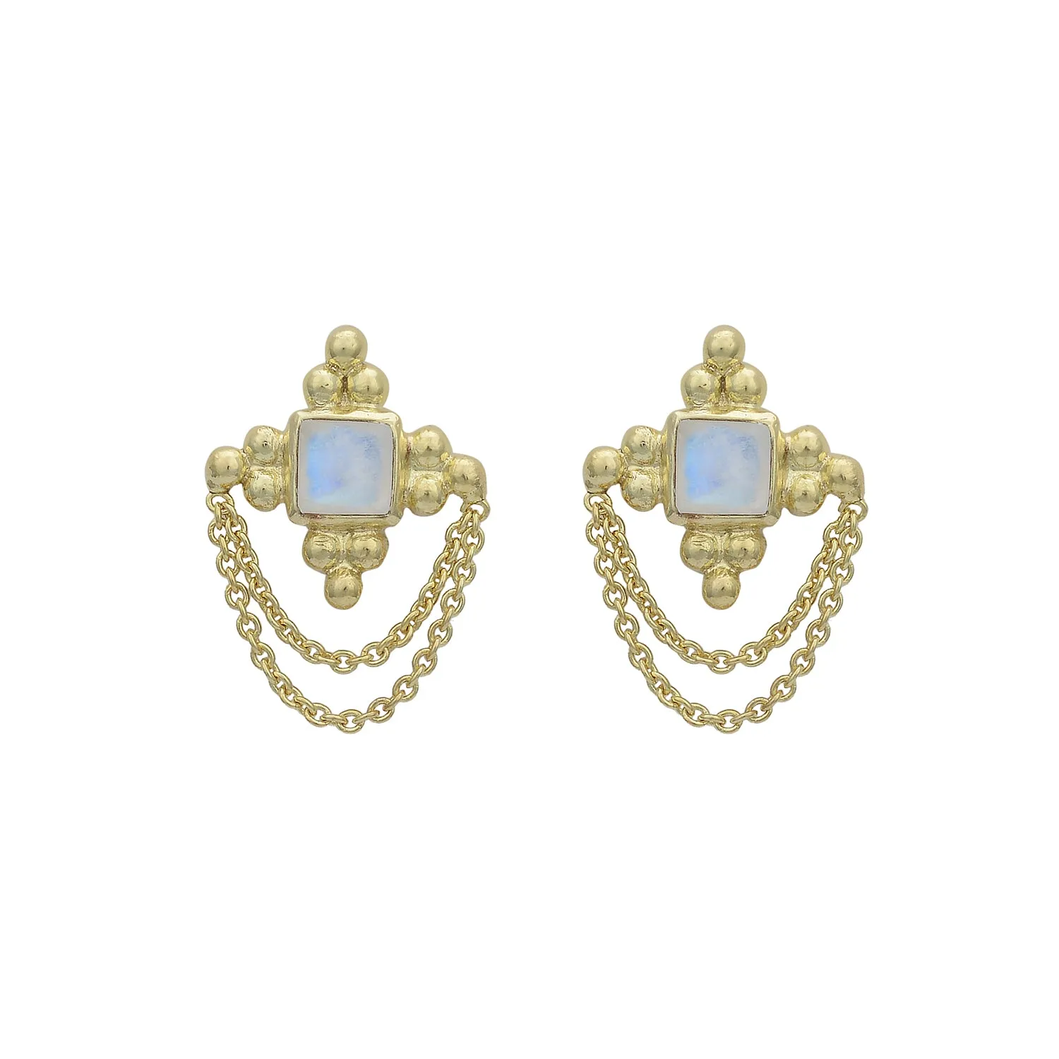 Chloe 14K Gold Rainbow Moonstone