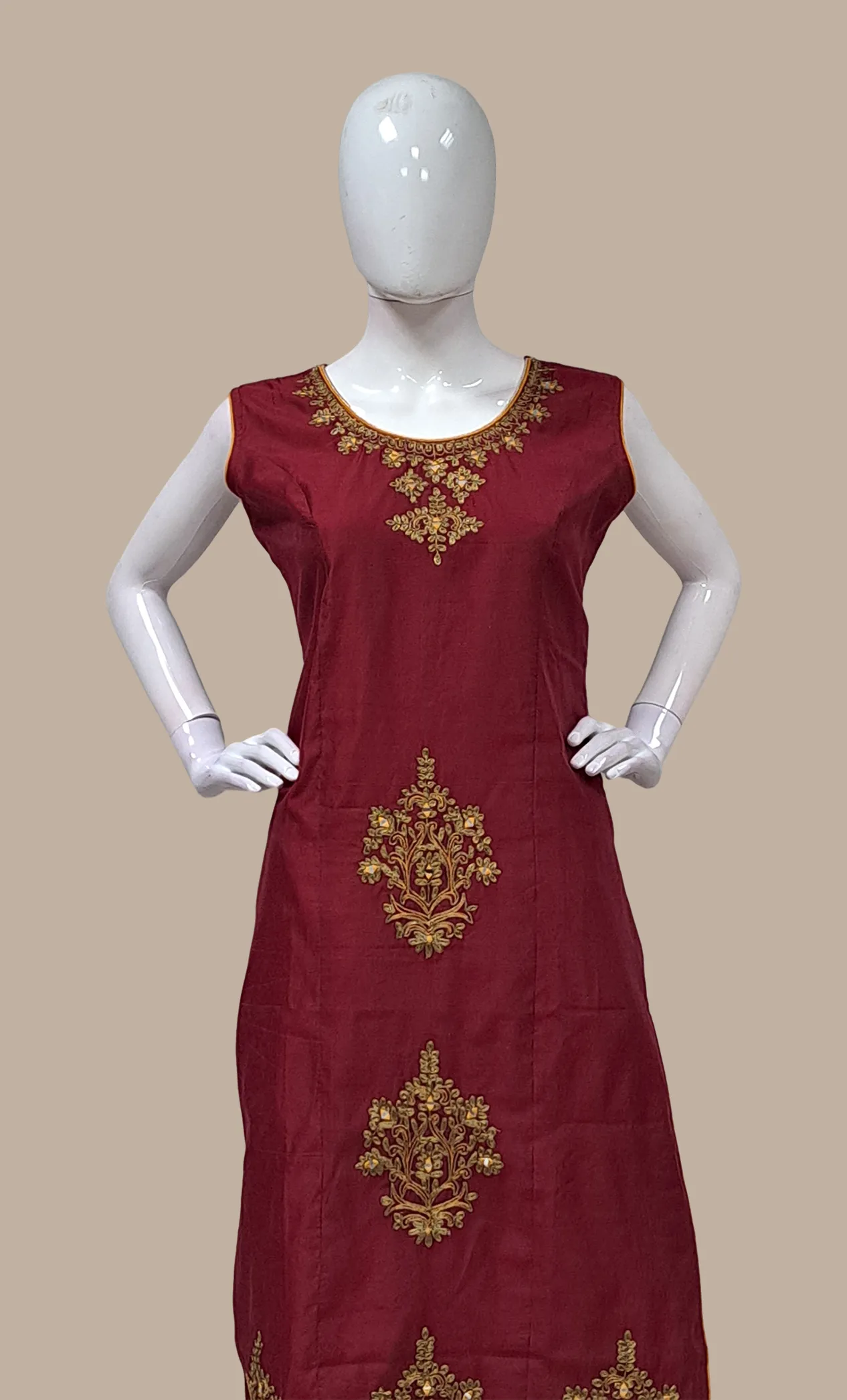 Deep Maroon Embroidered Churidar