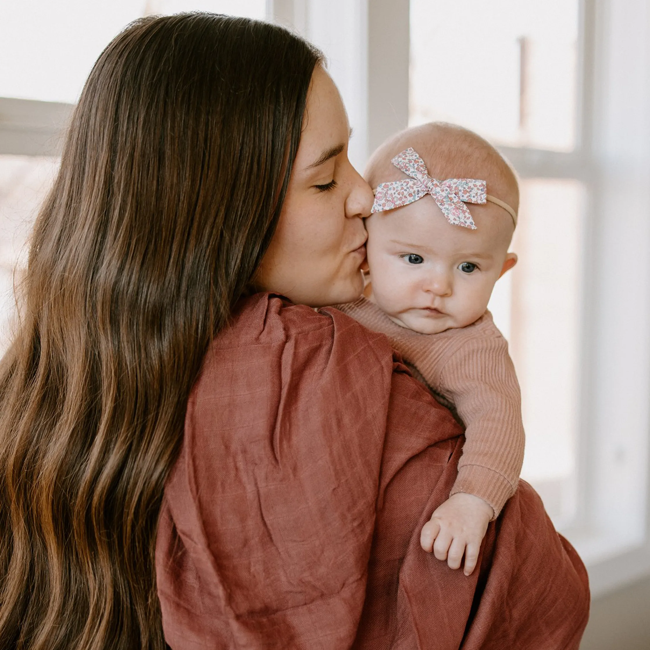 Deluxe Muslin Swaddle Blanket - Dusty Maroon