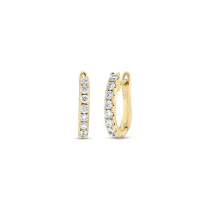 Diamond Medium Simple Huggie Earrings