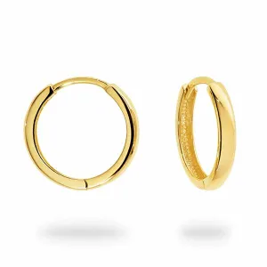 Duo Solid 9ct Yellow Gold Sleeper Hoops (15.35mm)