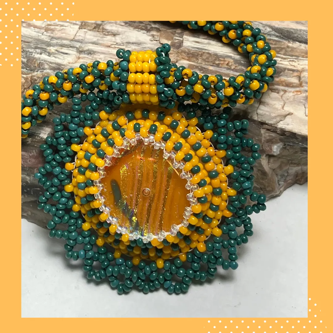 Fancy Yellow Orange and Green Necklace