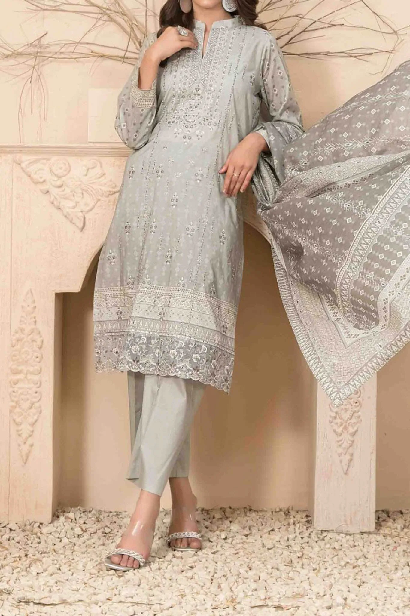 Farideh By Tawakkal Unstitched 3 Piece Emb Digital Print Lawn Collection'2024-D-2595