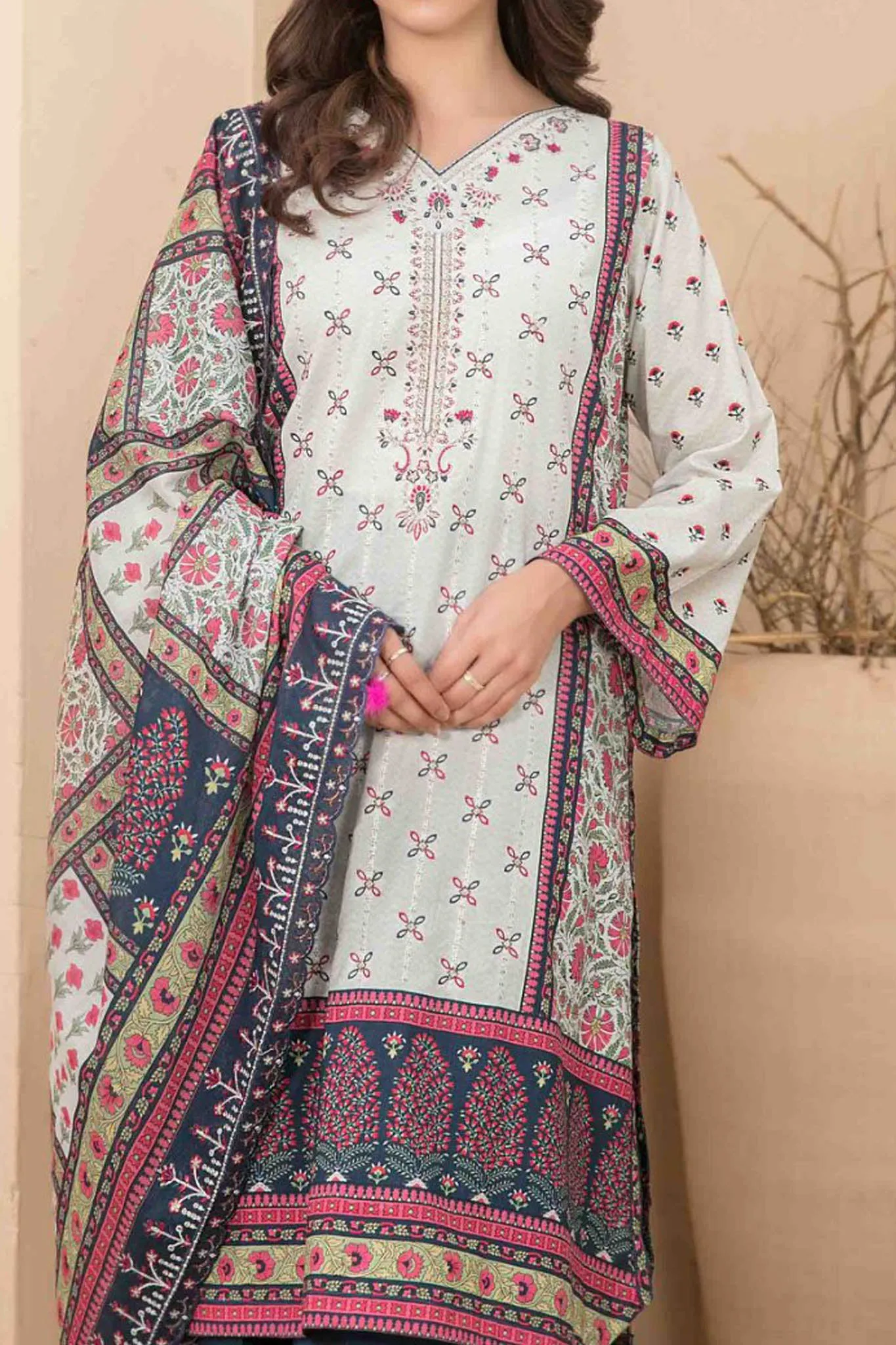 Farideh By Tawakkal Unstitched 3 Piece Emb Digital Print Lawn Collection'2024-D-2599