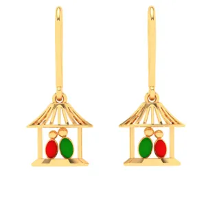 Gorgeous 22k Gold Birds Motif Dangler Earrings From Goldlites Collection