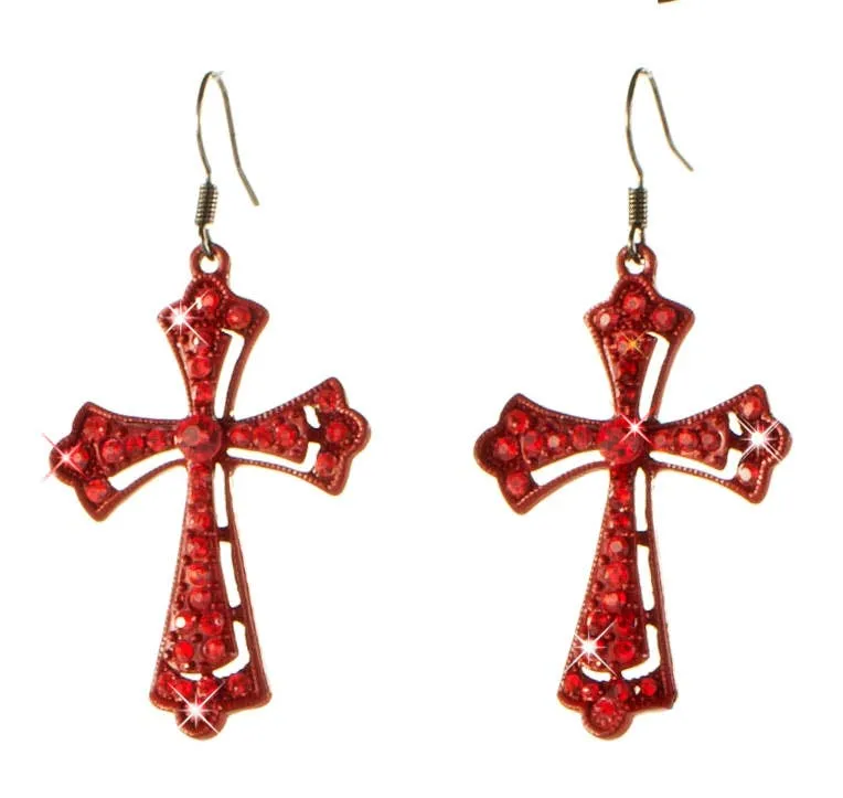 Gothic Halloween Cross and Earring Jewelery Set