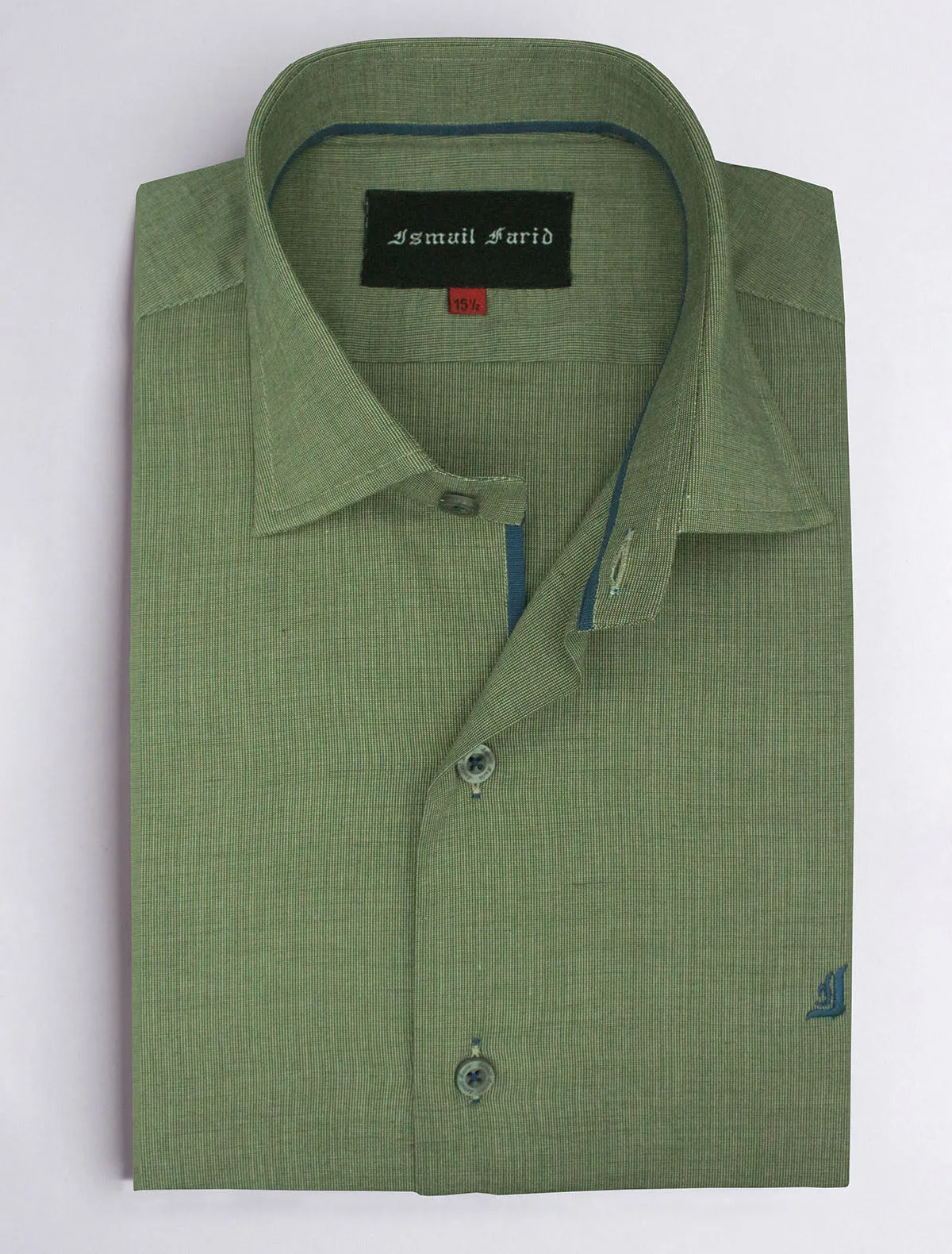 GREEN TEXTURED WEAVE OXFORD SHIRT