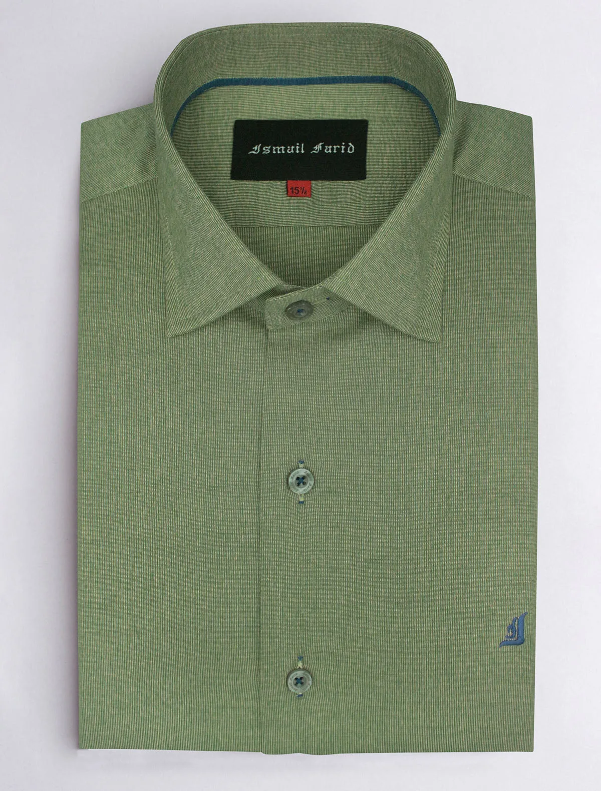 GREEN TEXTURED WEAVE OXFORD SHIRT