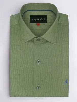 GREEN TEXTURED WEAVE OXFORD SHIRT