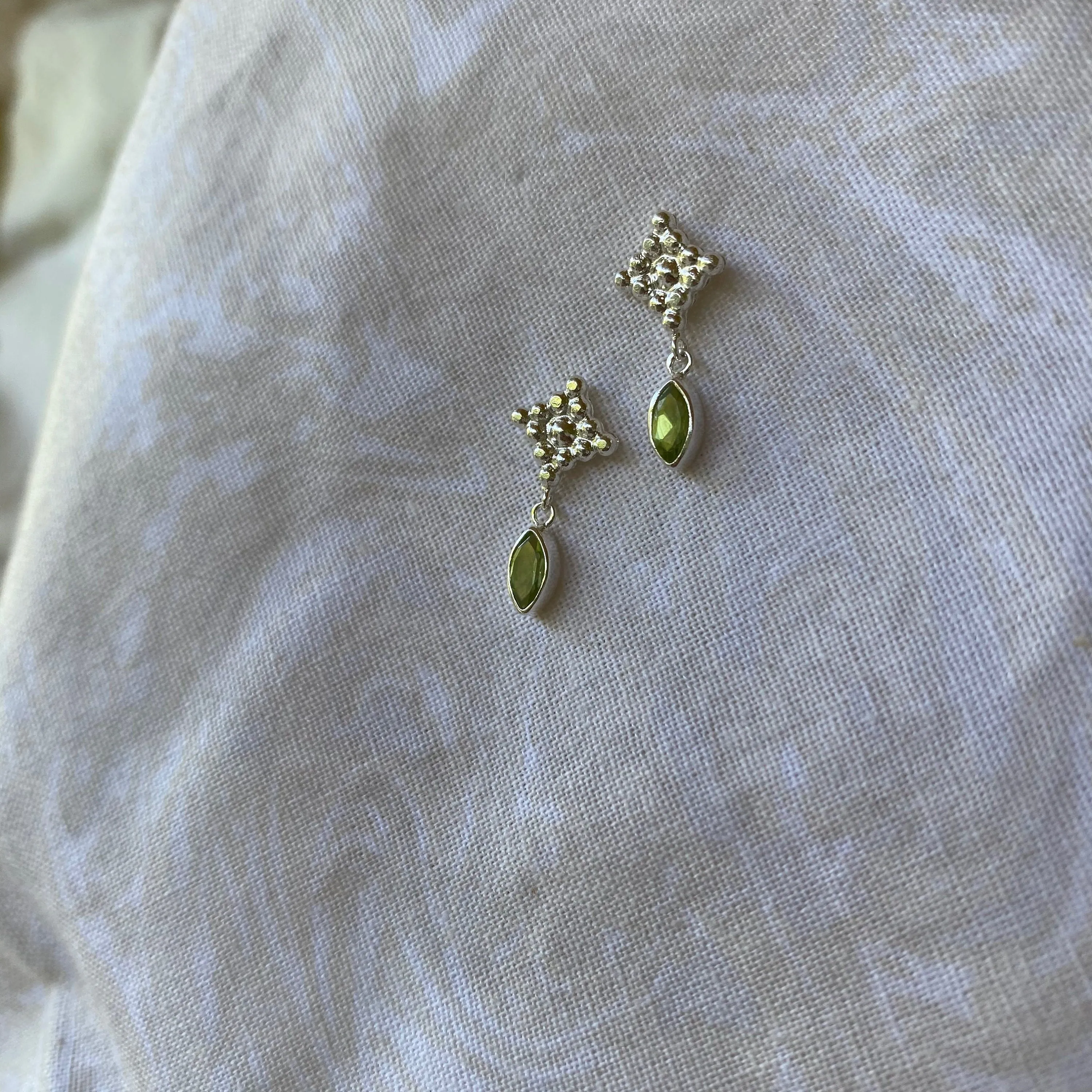 Illy Sterling Silver Green Peridot Earrings