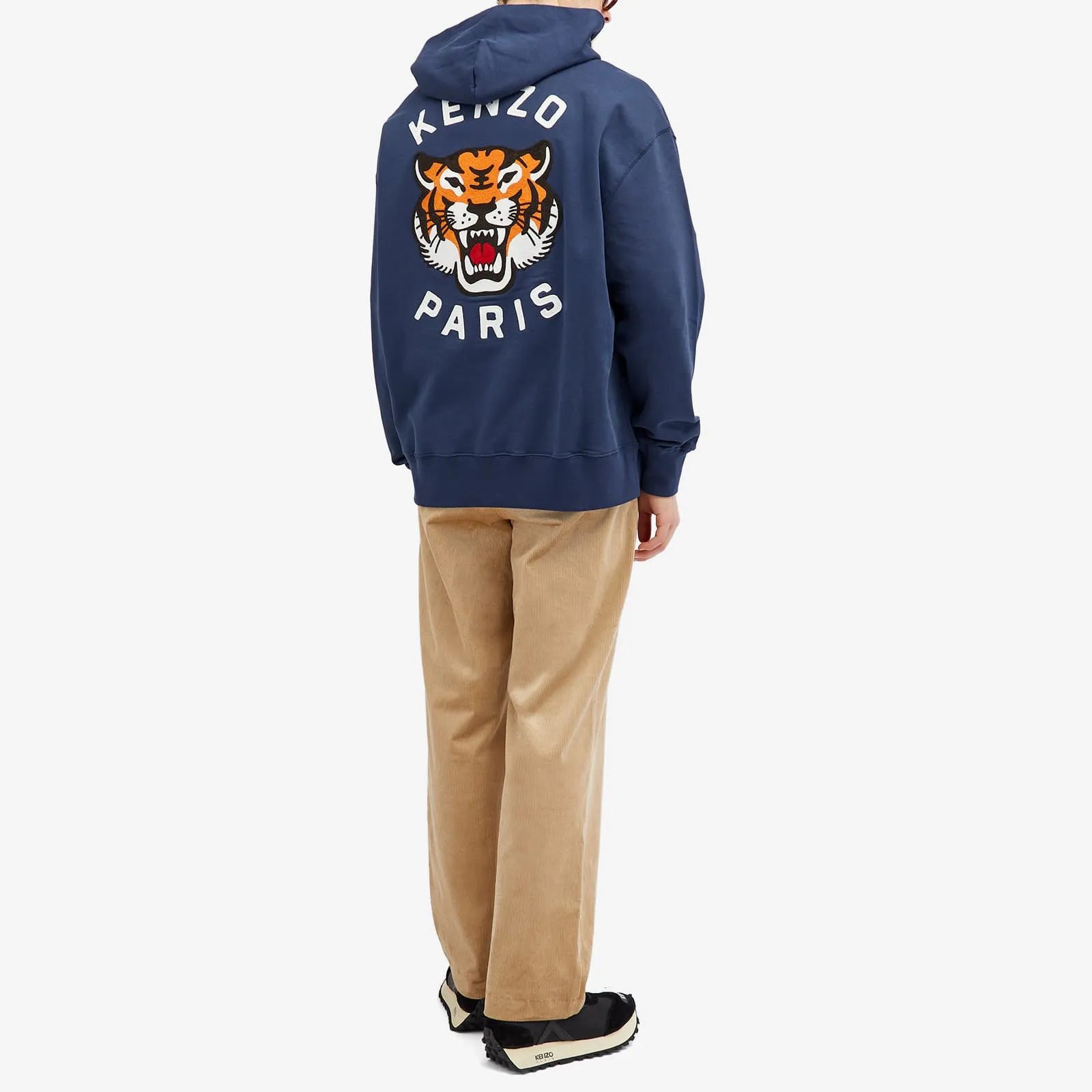 Kenzo Lucky Tiger Popover Hoodie, navy blue