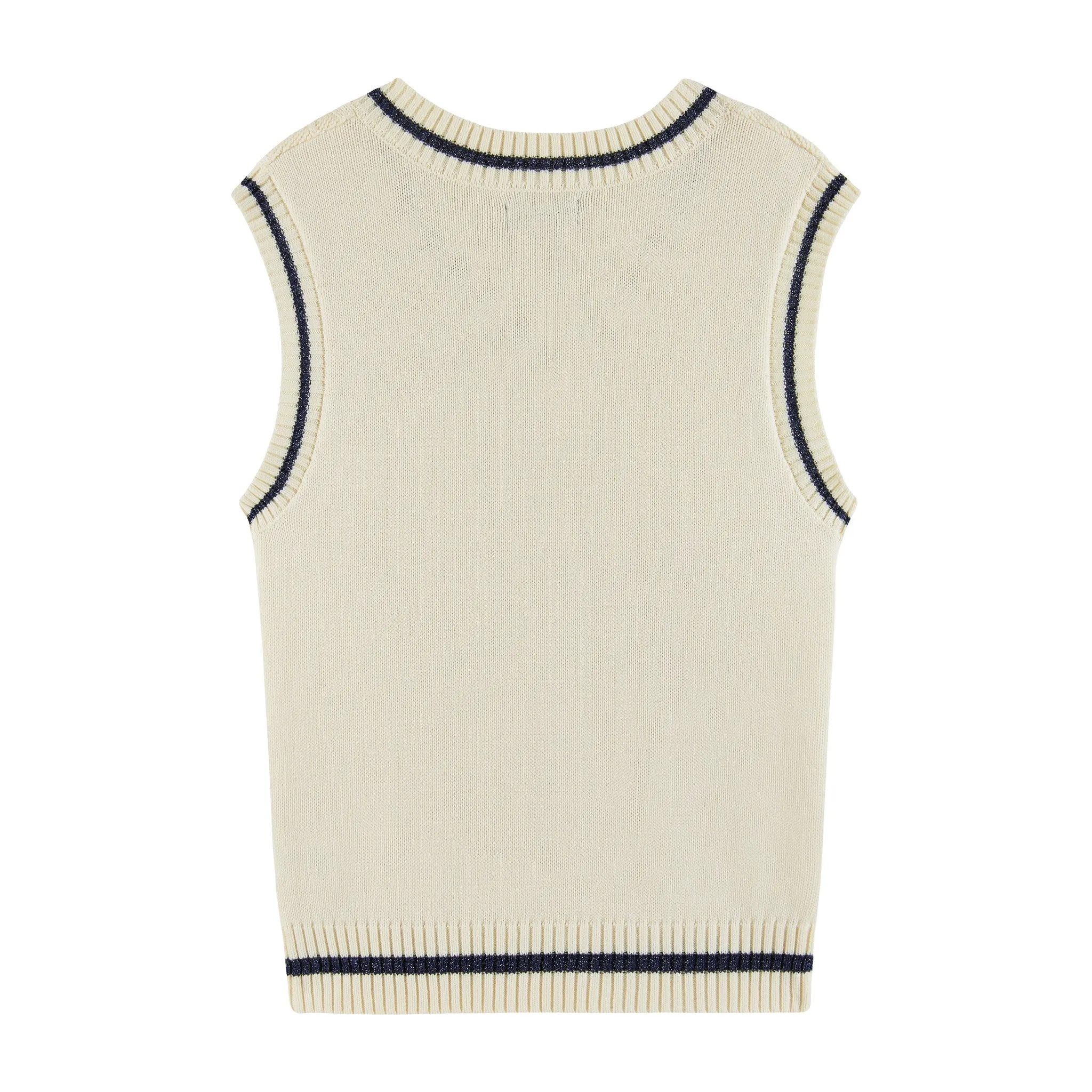 Kids (7-14) Oversized Cable Knit Sweater Vest | Cream