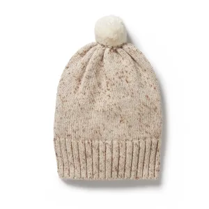 Knitted Bauble Hat | Almond Fleck