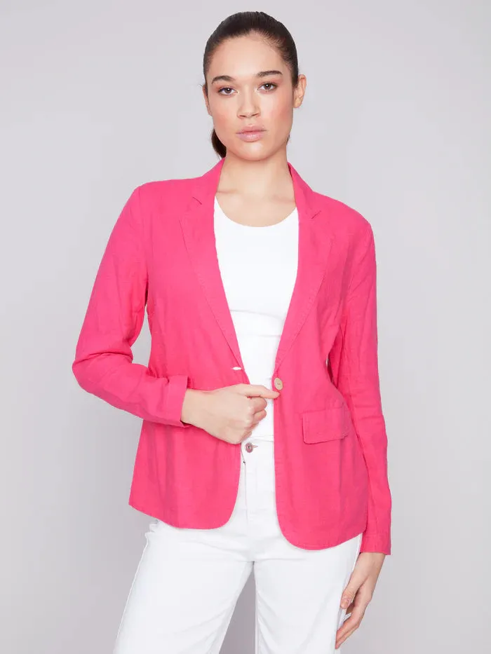 LIGHT LINED LINEN BLAZER