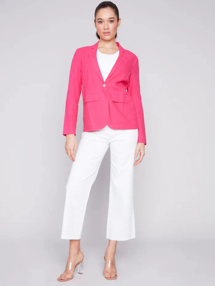 LIGHT LINED LINEN BLAZER