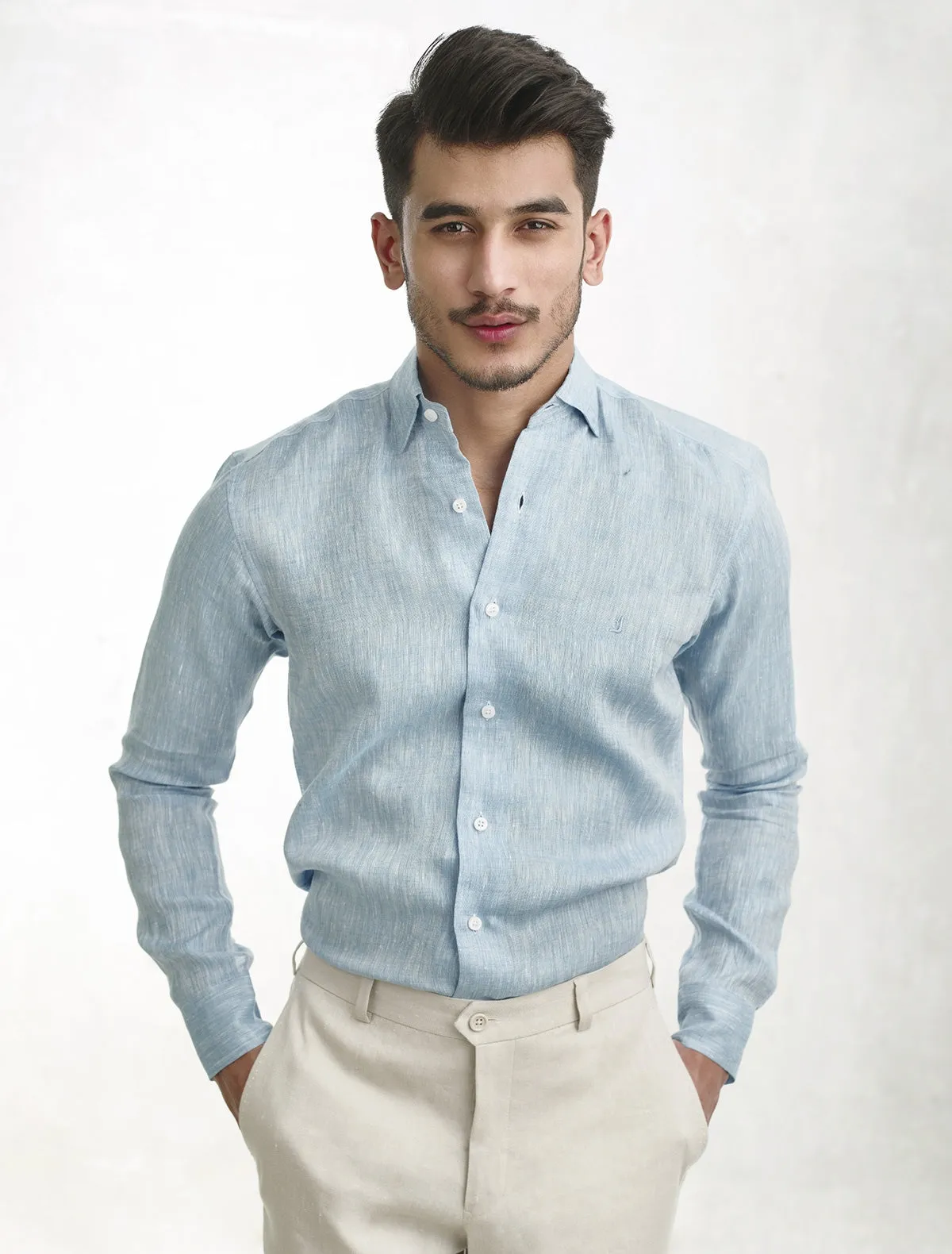 LIHGHT BLUE LINEN SHIRT