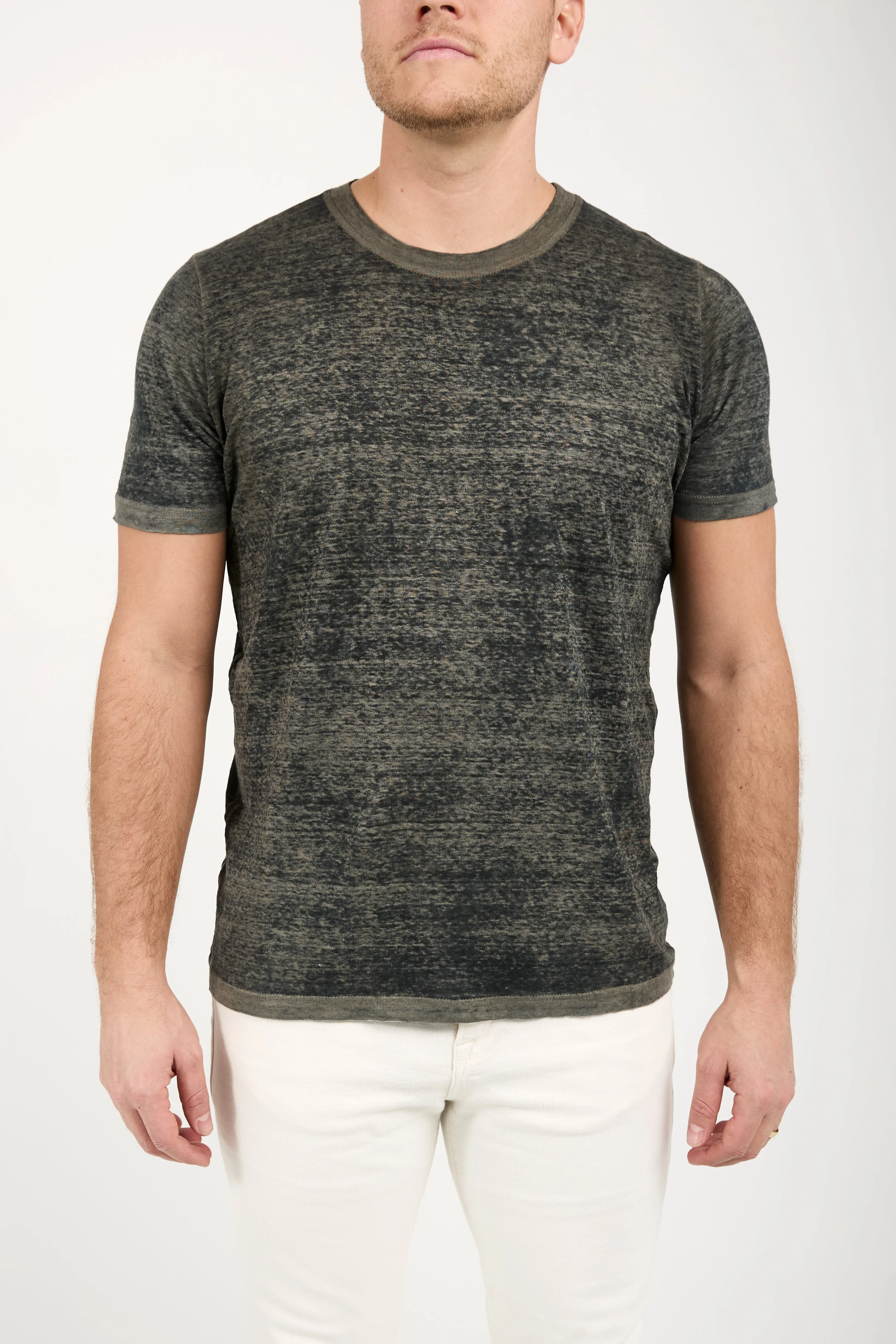 Linen T-Shirt in Taupe