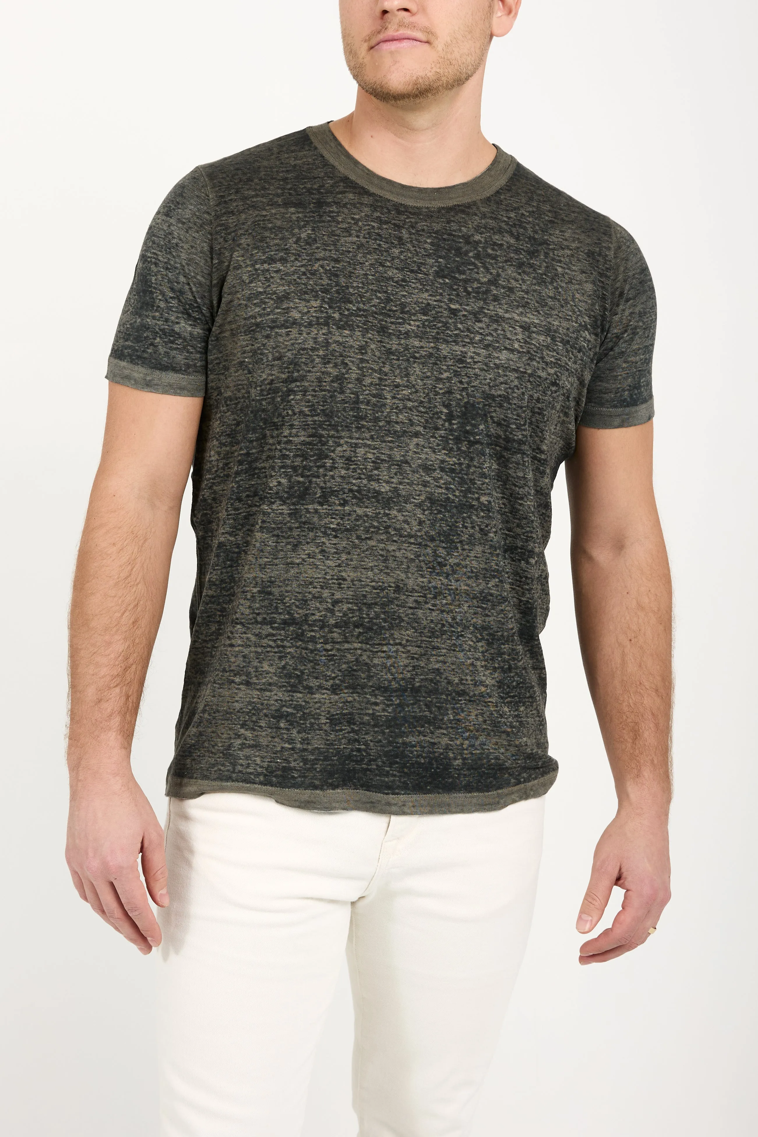 Linen T-Shirt in Taupe