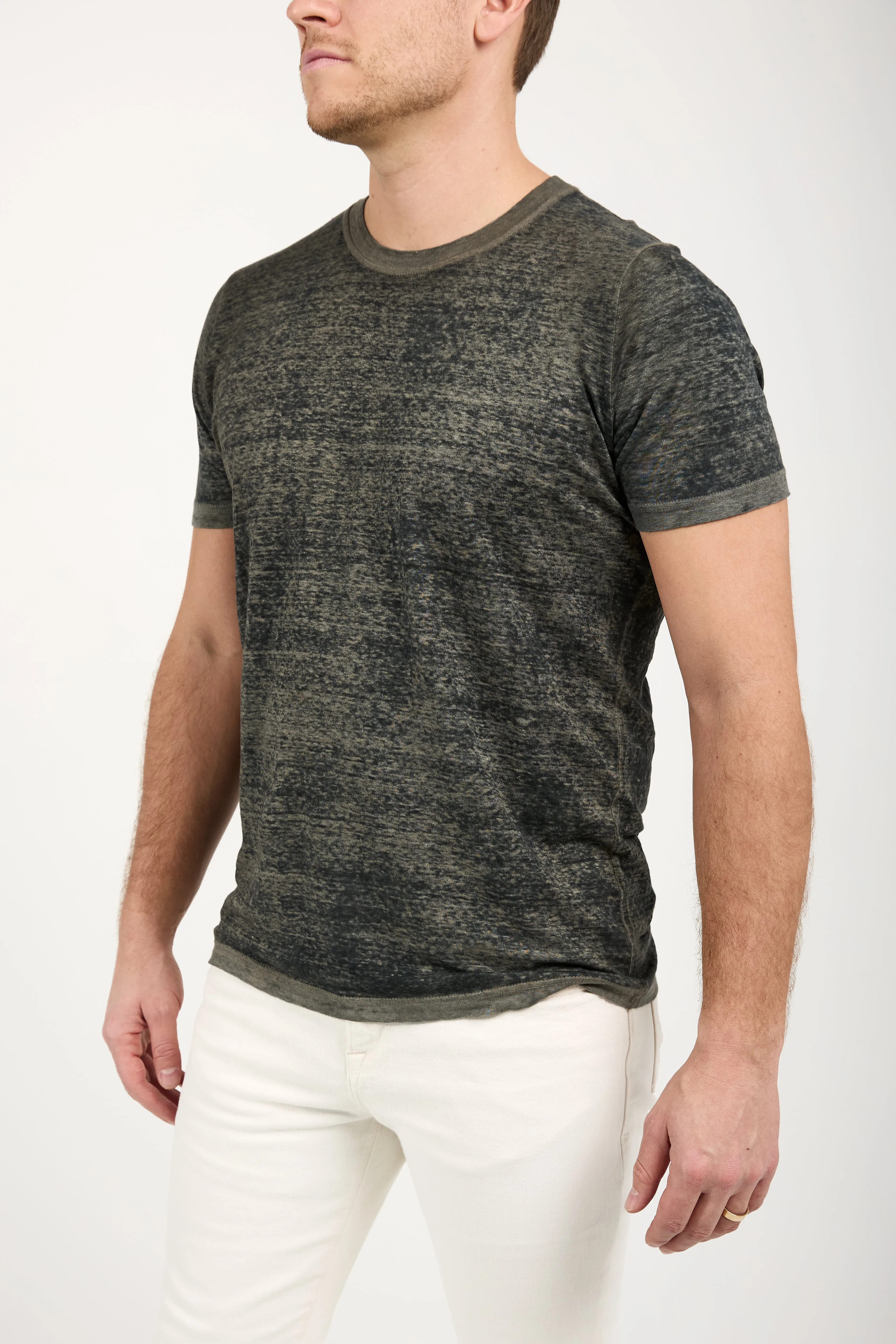 Linen T-Shirt in Taupe