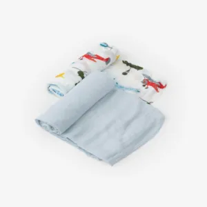 Little Unicorn Deluxe Muslin Swaddle Blanket Set - Air Show