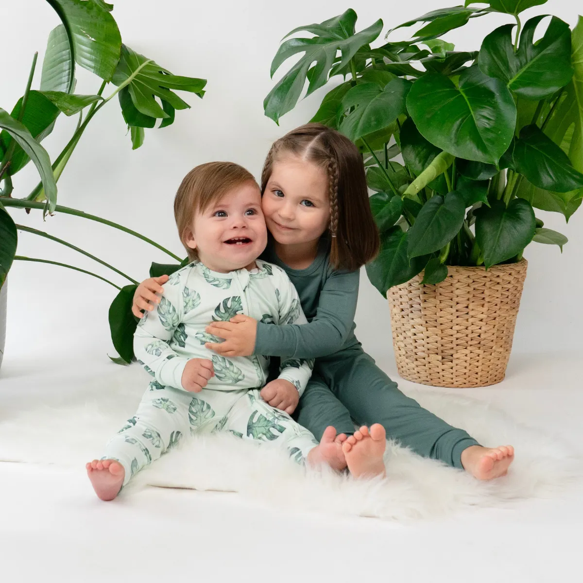 Long Sleeve PJ Set - Leafy Green