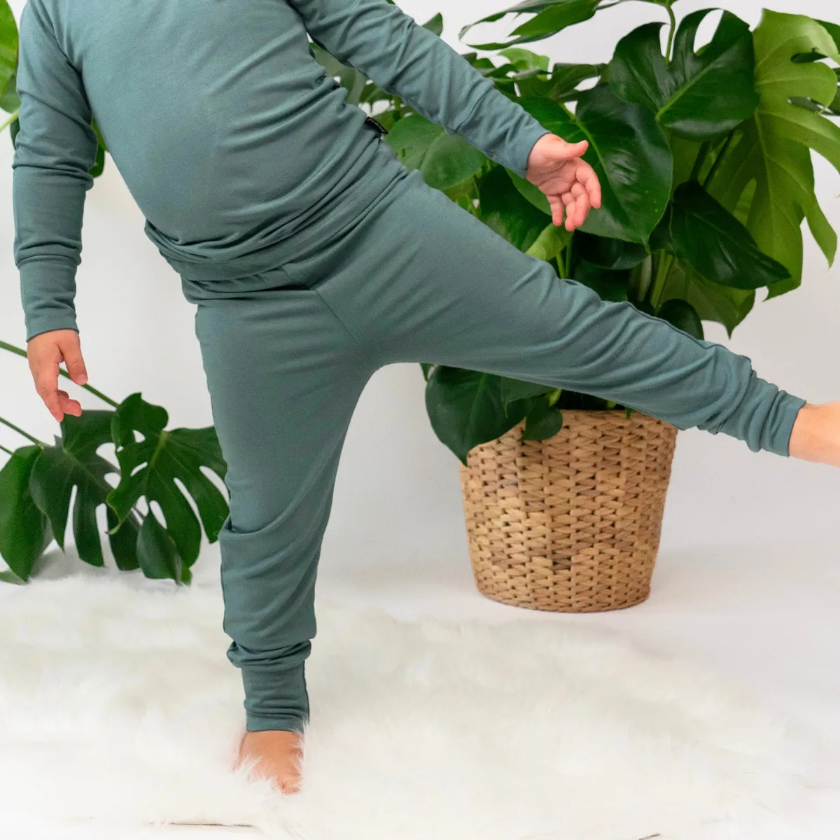 Long Sleeve PJ Set - Leafy Green