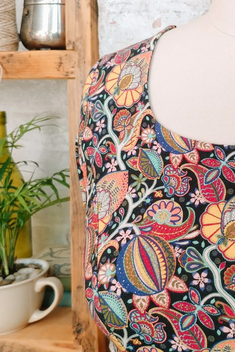 Marion - citrus paisley liberty print dress