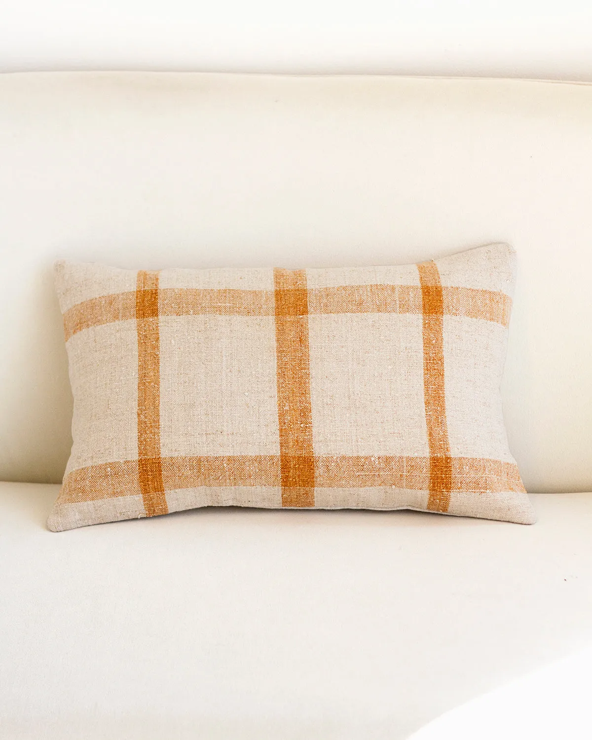 Matilde Mustard Checkered Throw Pillow