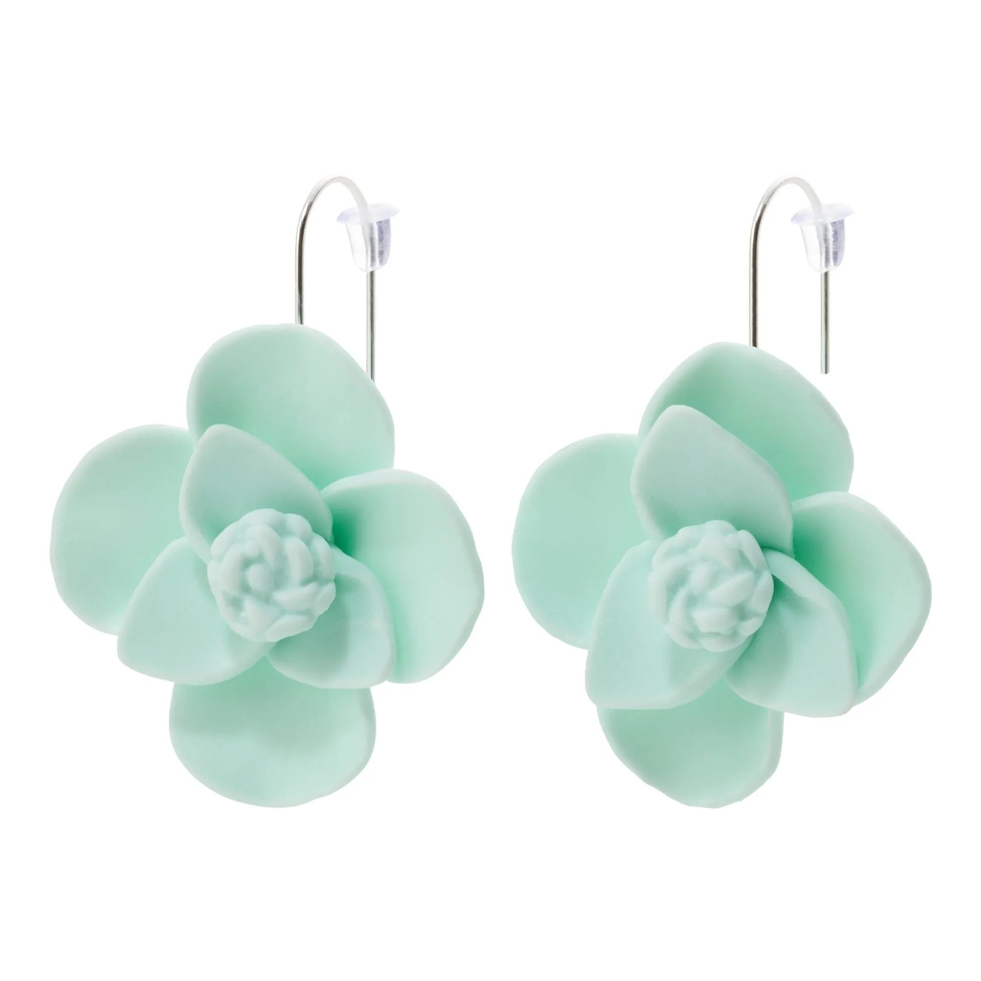 Maui Blue Clay Flower Earrings