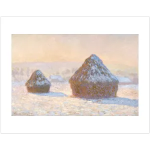 Monet - Wheatstacks, Snow Effect, Morning 11" x 14" Print